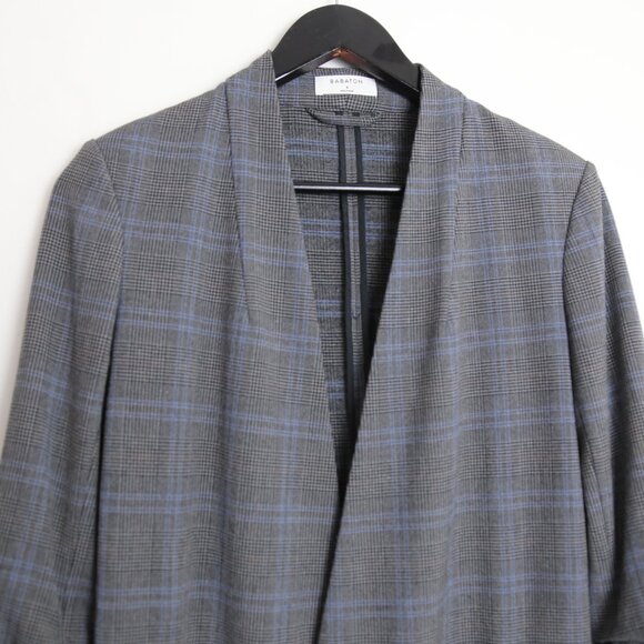 Aritzia Babaton Power Hip Plaid Open-front Drapey Blazer Jacket Size 6 - Picture 3 of 9